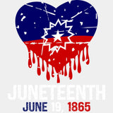 Juneteenth June 19 1865 Design Dtf Transfer Adult Unisex - S & M (10’) / White