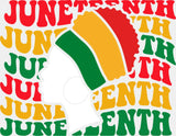 Juneteenth Woman B&W Design - Juneteenth DTF Transfer Adult Unisex - S & M (10’’) / Light Color Design (See Imaging)