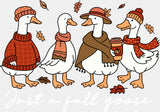 Just A Fall Goose B&W - Fall DTF Transfer Adult Unisex - S & M (10’’) / Light Color Design (See Imaging)