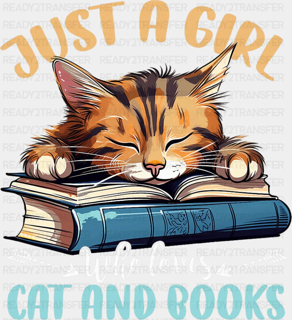Just A Girl Who Loves Cat And Books - Cats DTF Transfer