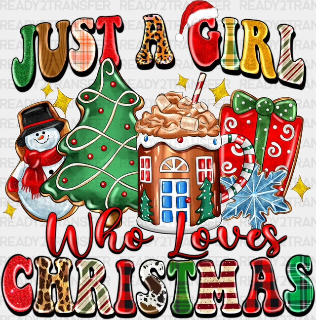 Just A Girl Who loves Christmas Design Christmas DTF Transfer ready2transfer