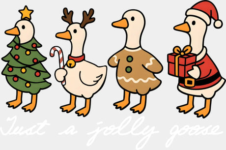 Just A Jolly Goose - Christmas DTF Transfer Adult Unisex - S & M (10’’) / Light Color Design (See Imaging)