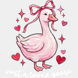Just A Loved Goose, Hearts - Valentine's Day DTF Transfers ready2transfer Light Color Design (See Imaging)