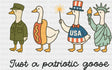 Just A Patriotic Goose - 4th Of July DTF Transfer Adult Unisex - S & M (10’’) / Dark Color Design (See Imaging)