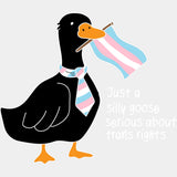 Just A Silly Goose Serious About Trans Rights - Transgender DTF Transfers ready2transfer Light Color Design (See Imaging)