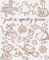 Just A Spooky Goose Black, Brown and White Design - Halloween DTF Transfer ready2transfer Brown Color Design (See Imaging)