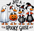 Just A Spooky Goose Black & White Design - Halloween DTF Transfer ready2transfer Dark Color Design (See Imaging)