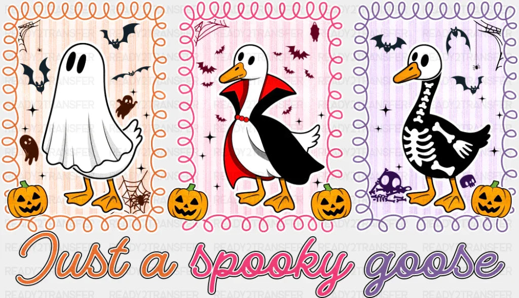 Just A Spooky Goose Colorful Design - Halloween DTF Transfer ready2transfer