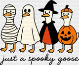 Just A Spooky Goose Design Halloween DTF Transfer Adult Unisex S & M (10’’) / Dark Color Design (See Imaging)