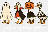 Just A Spooky Goose, Geese Design - Halloween DTF Transfer ready2transfer Light Color Design (See Imaging)