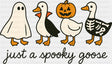 Just A Spooky Goose Ghost, Vampire & Skeleton - Halloween DTF Transfer ready2transfer Dark Color Design (See Imaging)