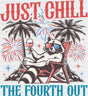 Just Chill The Fourth Out Raccoon Design - 4th Of July DTF Transfer Adult Unisex - S & M (10’’) / Dark Color Design