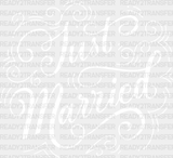 Just Married Curly Design - Honeymoon Iron On Dtf Transfer Adult Unisex S & M (10’’) / Light