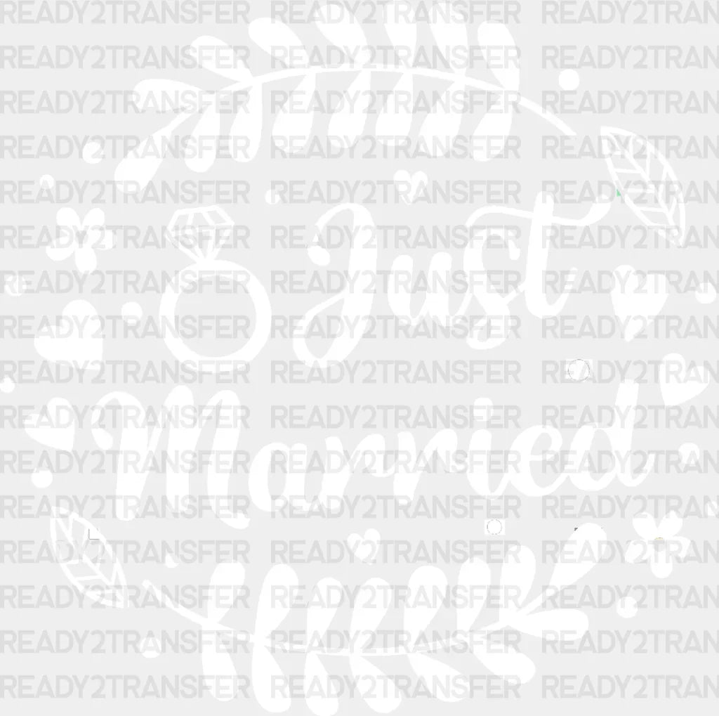 Just Married Leaf Design - Honeymoon Iron On Dtf Transfer Adult Unisex S & M (10’’) / Light