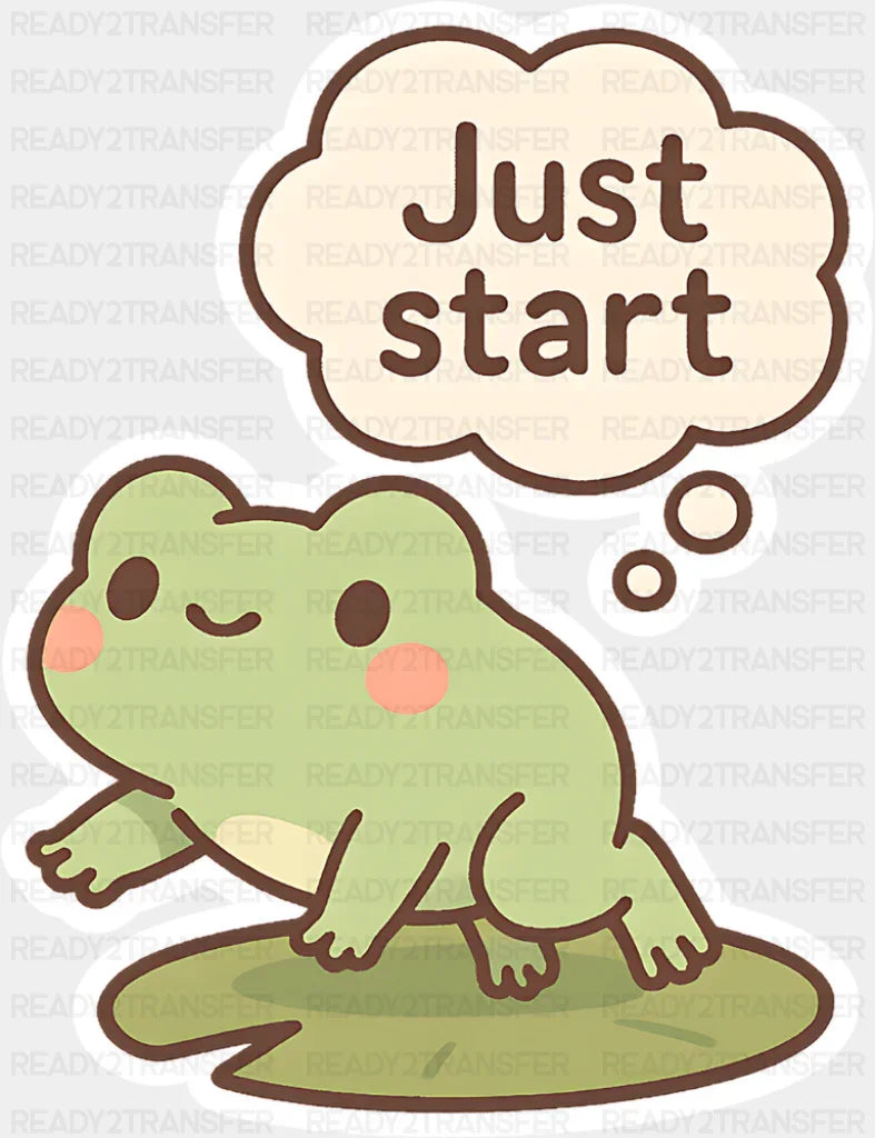 Just Start Frog - Minimal UV Sticker Permanent UV DTF Decal