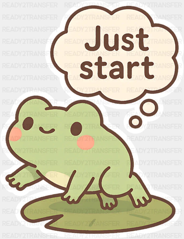 Just Start Frog - Minimal UV Sticker Permanent UV DTF Decal