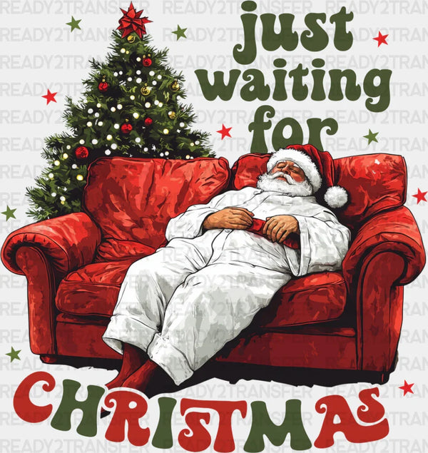 Just Waiting For Christmas Couch - Christmas DTF Transfer