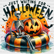 Just Waiting For Halloween Dtf Transfer Adult Unisex - S & M (10’) / Black