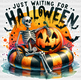 Just Waiting For Halloween Dtf Transfer Adult Unisex - S & M (10’) / White