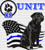 K9 Unit Usa Flag Design - Police Dtf Transfer Adult Unisex S & M (10’’) / Dark Color (See Imaging)