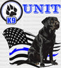 K9 Unit Usa Flag Design - Police Dtf Transfer Adult Unisex S & M (10’’) / Dark Color (See Imaging)