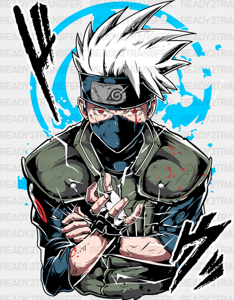 Kakashi Hatake Blue Design - Naruto Iron On Dtf Transfer