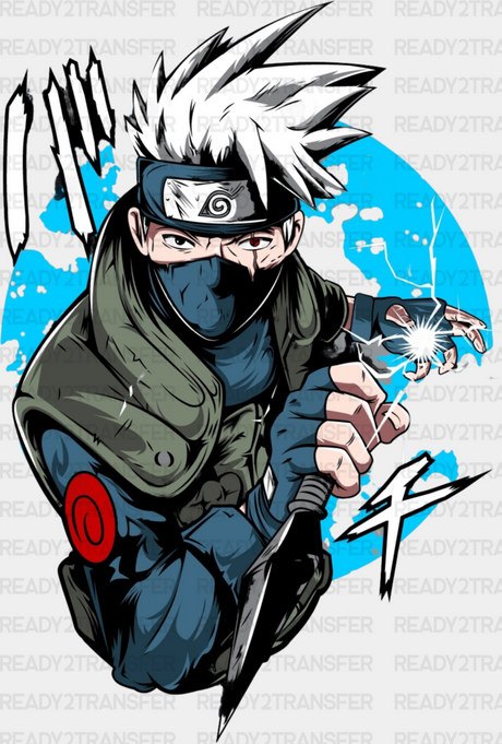 Kakashi Hatake Blue Design - Naruto Iron On Dtf Transfer