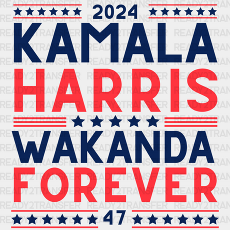 Kamala Harris Wakanda Forever - Election 2024 Dtf Transfer Adult Unisex S & M (10’) / Black