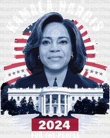 Kamala Harris White House Design - Election 2024 Dtf Transfer Adult Unisex S & M (10’) /