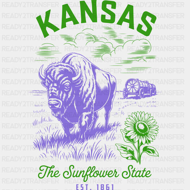 Kansas The Sunflower State - States & Cities DTF Transfer ready2transfer