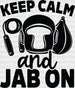 Keep Calm And Jab On - Boxing DTF Heat Transfer ready2transfer Black