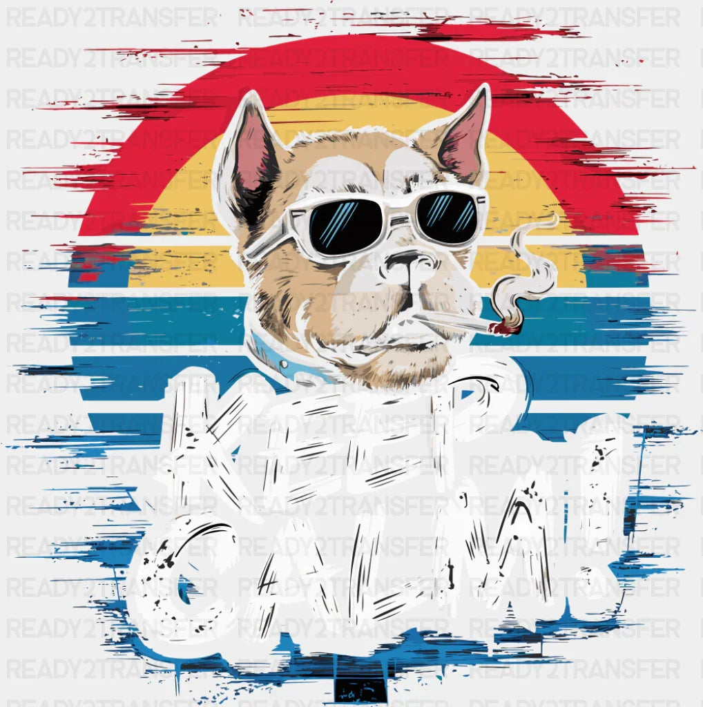 Keep Calm Sunset Design - Dogs DTF Transfer