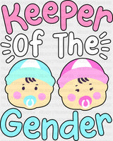Keeper Of The Gender Baby - Reveal Dtf Heat Transfer Adult Unisex S & M (10’’) / Dark Color