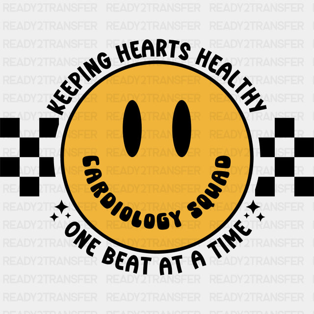 Keeping Hearts Healthy - Cardiac Nurse DTF Transfers ready2transfer Dark Color Design (See Imaging)
