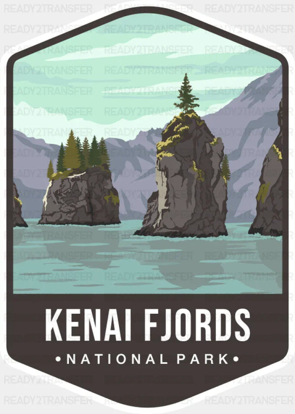 Kenai Fjords National Park Colorful Design - National Parks DTF Transfer