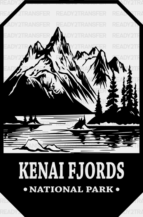 Kenai Fjords National Park Design - Parks Dtf Transfers Adult Unisex S & M (10’) / Black