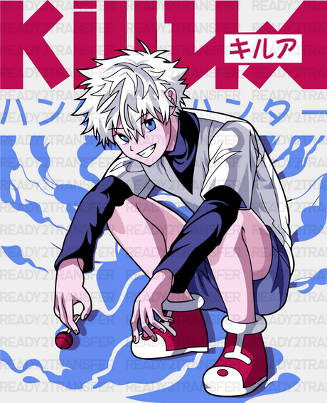 Killua Zoldyck Sitting Design - Hunter X Dtf Transfer