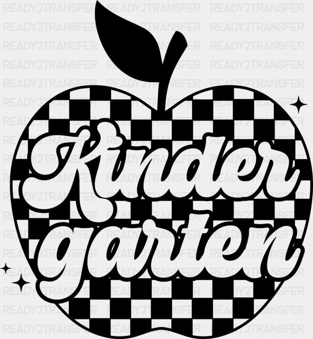 Kindergarten B&W - Back To School DTF Transfer ready2transfer Dark Color Design (See Imaging)