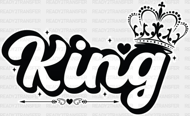 King And Queen Crown - King-Queen Dtf Heat Transfer Adult Unisex S & M (10’’) / Dark Color