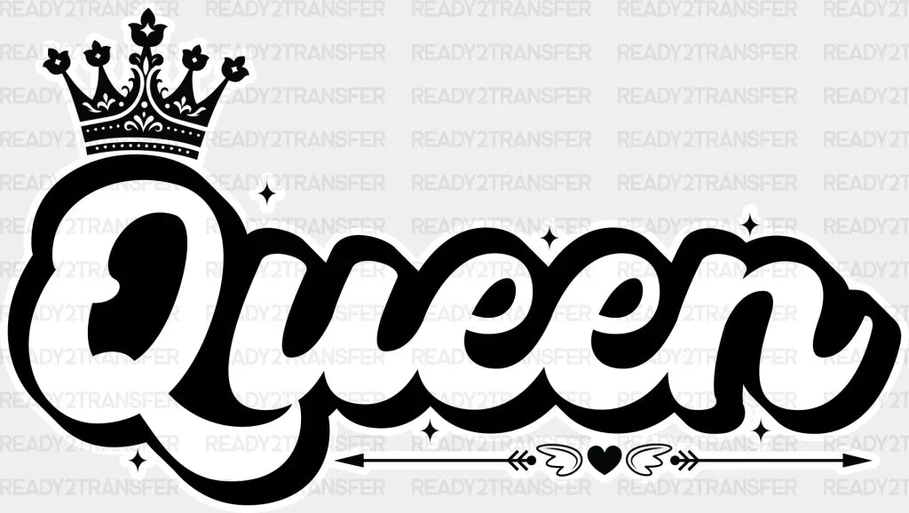 King And Queen Crown - King-Queen Dtf Heat Transfer Adult Unisex S & M (10’’) / Light Color