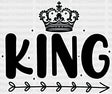 King And Queen - King-Queen Dtf Heat Transfer Adult Unisex S & M (10’’) / Dark Color Design