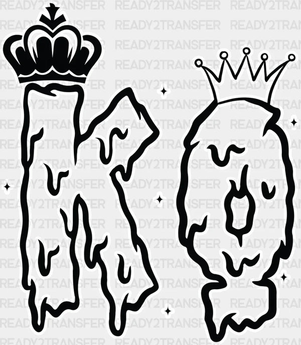 King And Queen Letter - King-Queen DTF heat transfer
