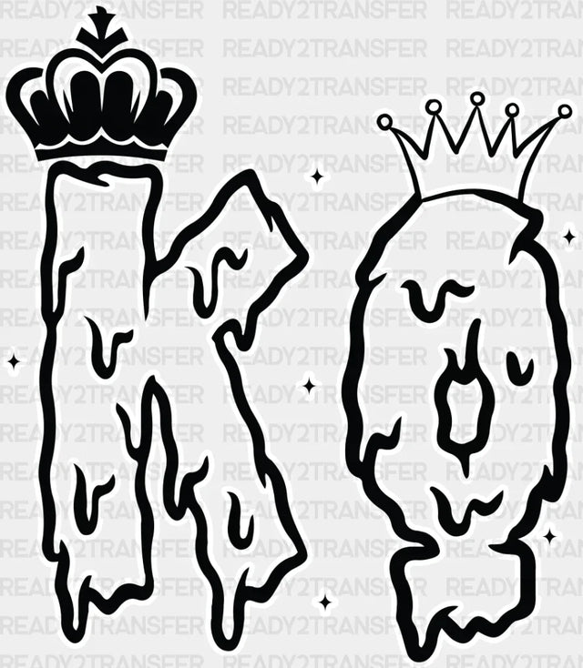 King And Queen Letter - King-Queen Dtf Heat Transfer