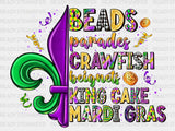 KING CAKE MARDI GRAS DTF Transfer