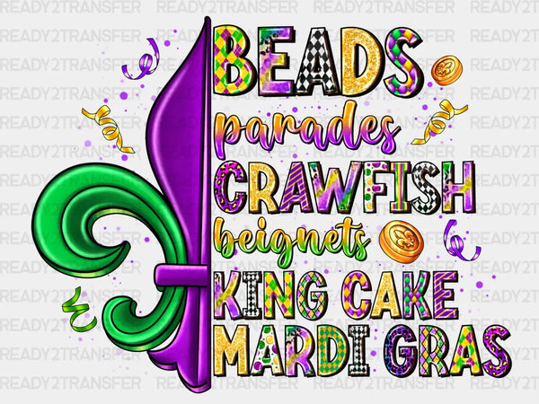 KING CAKE MARDI GRAS DTF Transfer