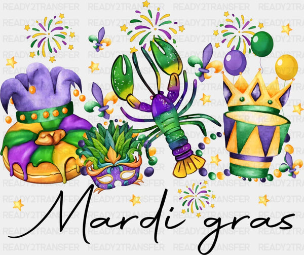 King Cake Mask Lobster - Mardi Gras DTF Transfer