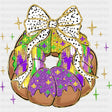 King Cake With Ribbon - Mardi Gras DTF Transfers ready2transfer Dark Color Design (See Imaging)