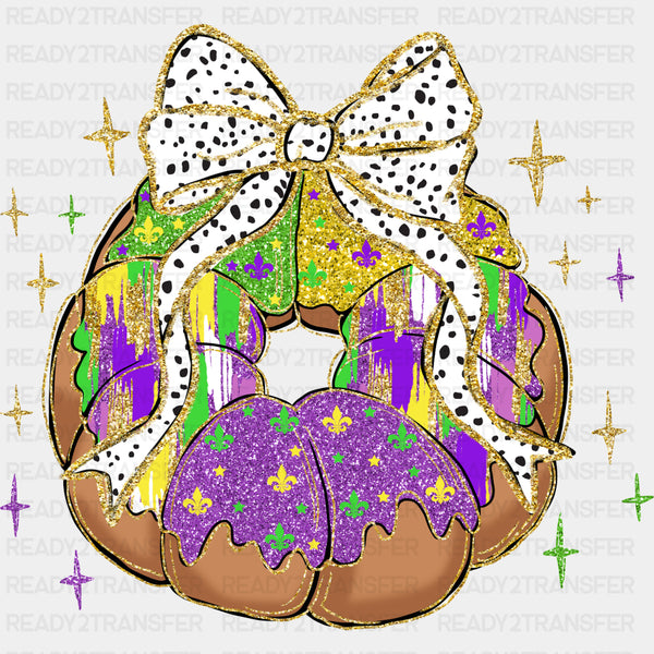 King Cake With Ribbon - Mardi Gras DTF Transfers