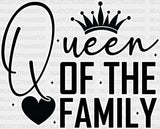 King Queen Of The Family - King-Queen Dtf Heat Transfer Adult Unisex S & M (10’’) / Light Color
