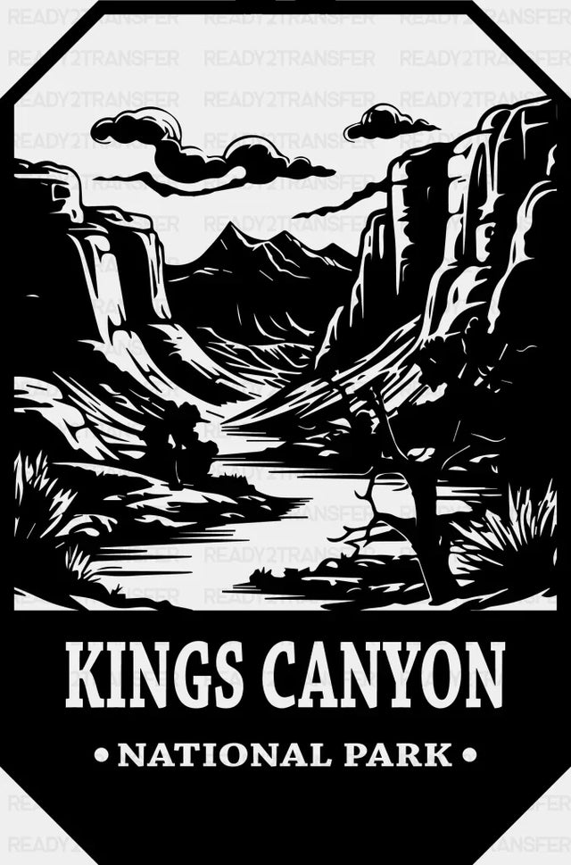 Kings Canyon National Park Design - National Parks DTF Transfers ready2transfer Black